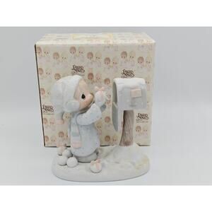 Precious Moments Im Sending You A White Christmas Figurine 1984 Enesco E-2829